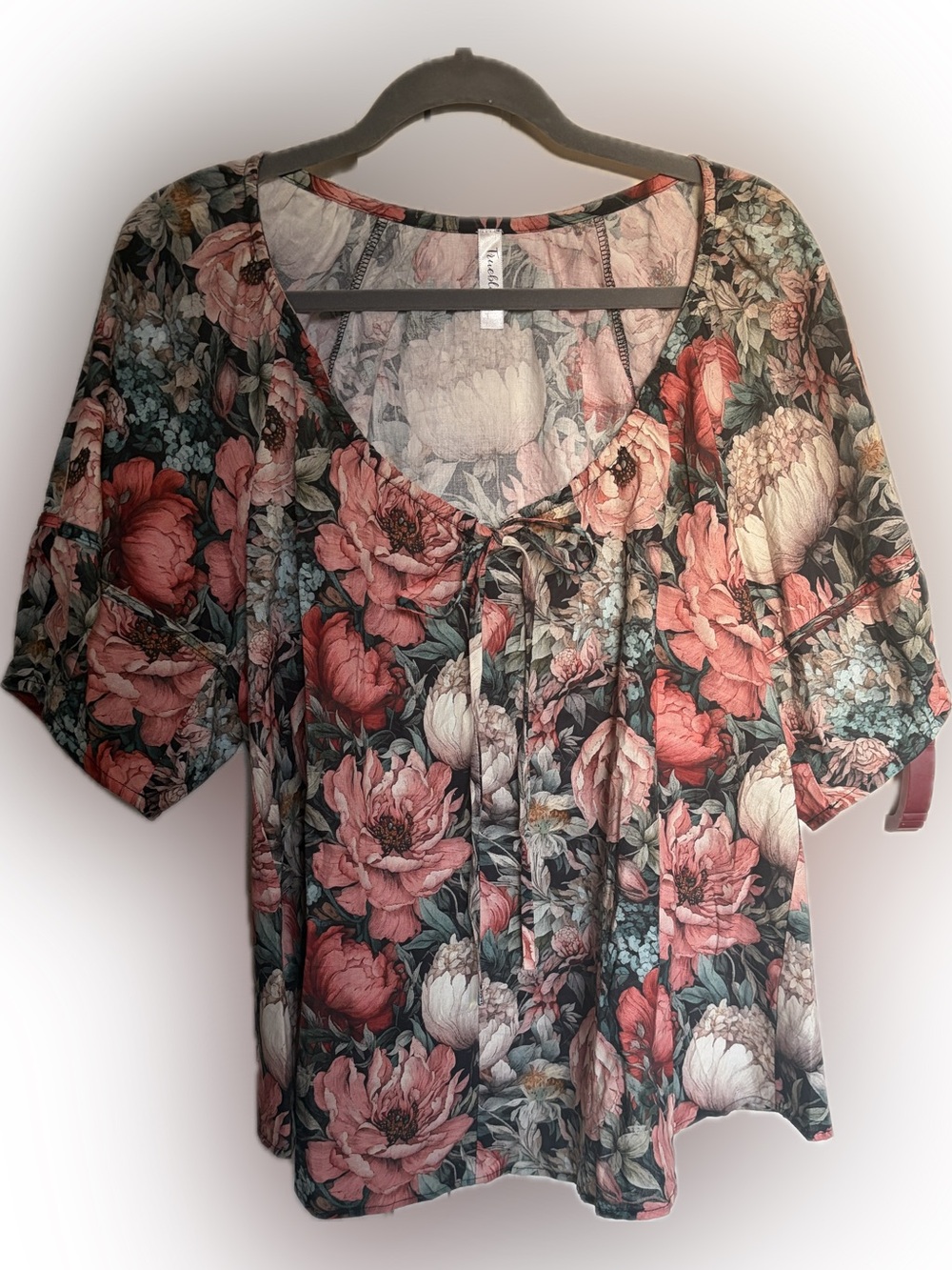 Floral Tie-Neck Women’s Top